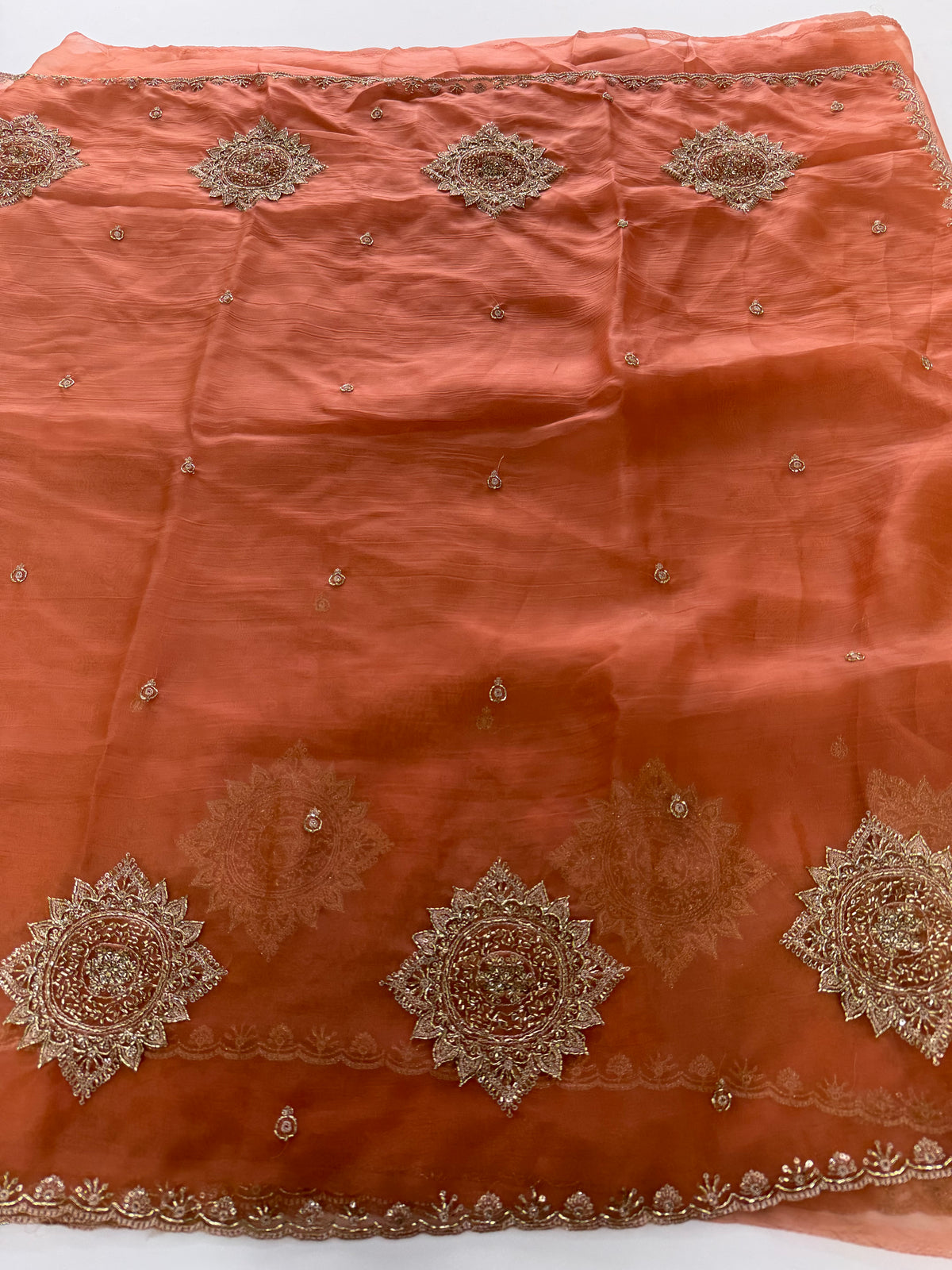 Contemporary Festive Wear Chiffon Silk Sequence n Beads Work Fancy Saree With Elegant Blouse Piece