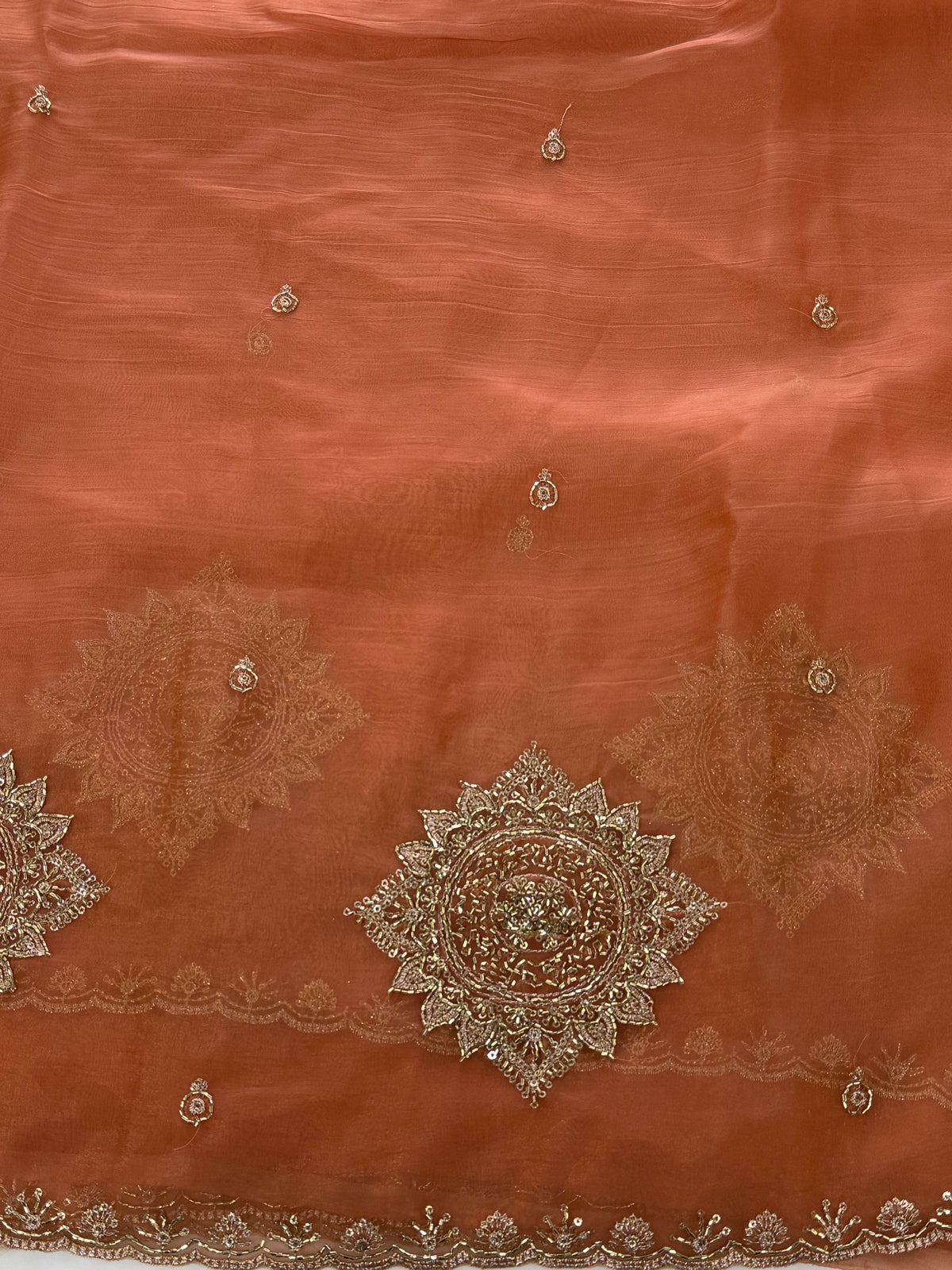 Contemporary Festive Wear Chiffon Silk Sequence n Beads Work Fancy Saree With Elegant Blouse Piece