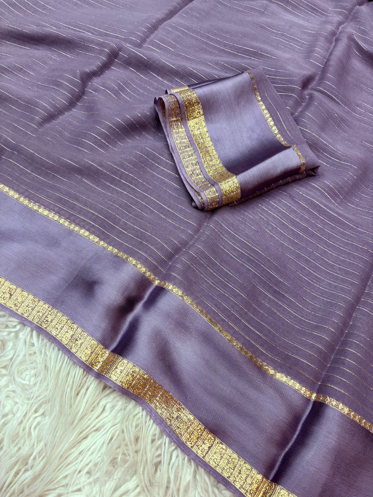 Charming Pure Viscose Georgette Fabric With Satin Border Work Saree With Blissful Blouse Piece