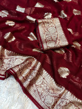 Load image into Gallery viewer, Blissful Party Wear Pure Viscose Georgette Fabric Jacquard Zari Work Fancy Designer Saree For Women
