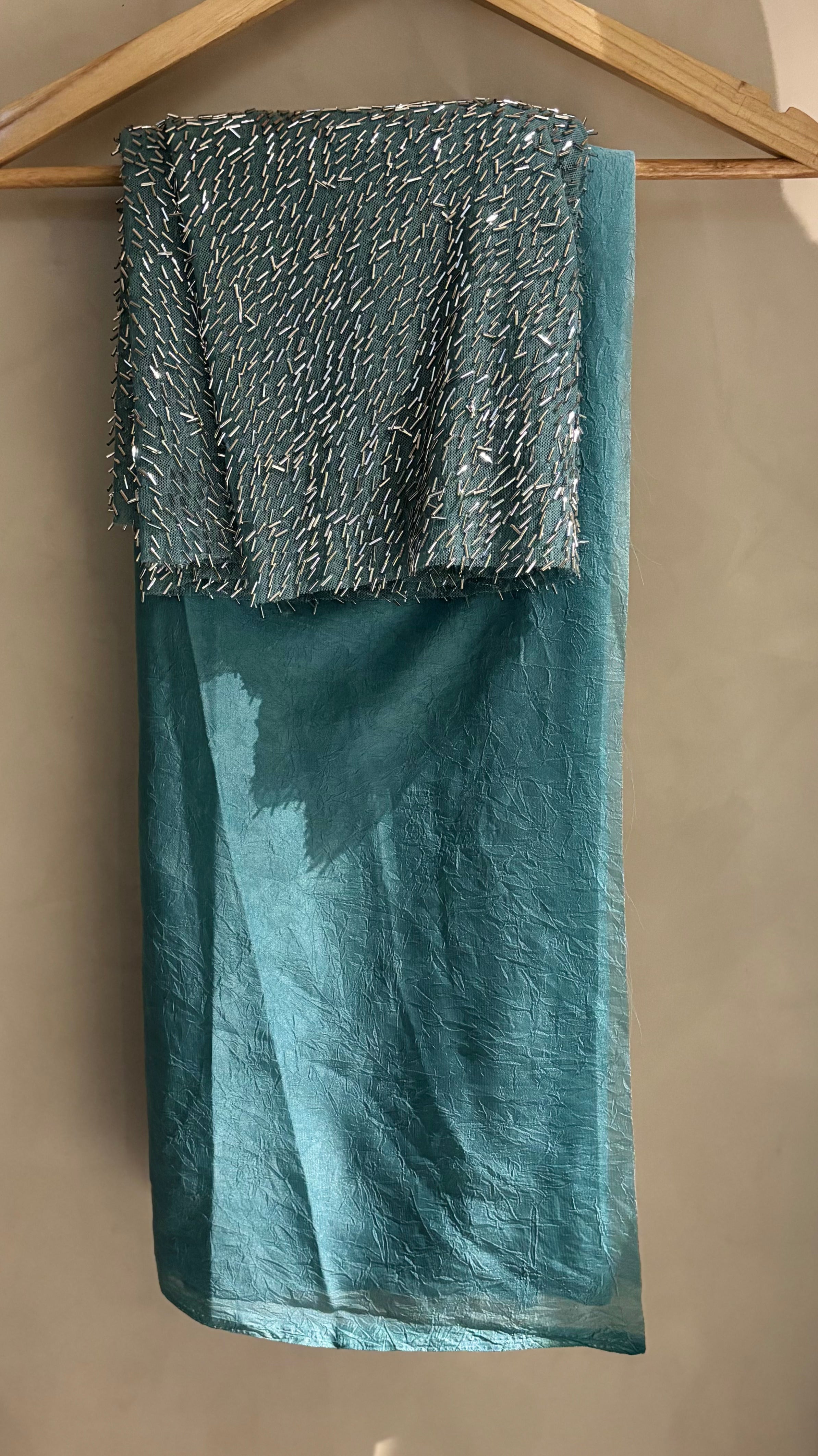 Stunning Party Wear Rangoli Crush Silk Fancy Saree With Heavy Beads Work Blouse For Occasion