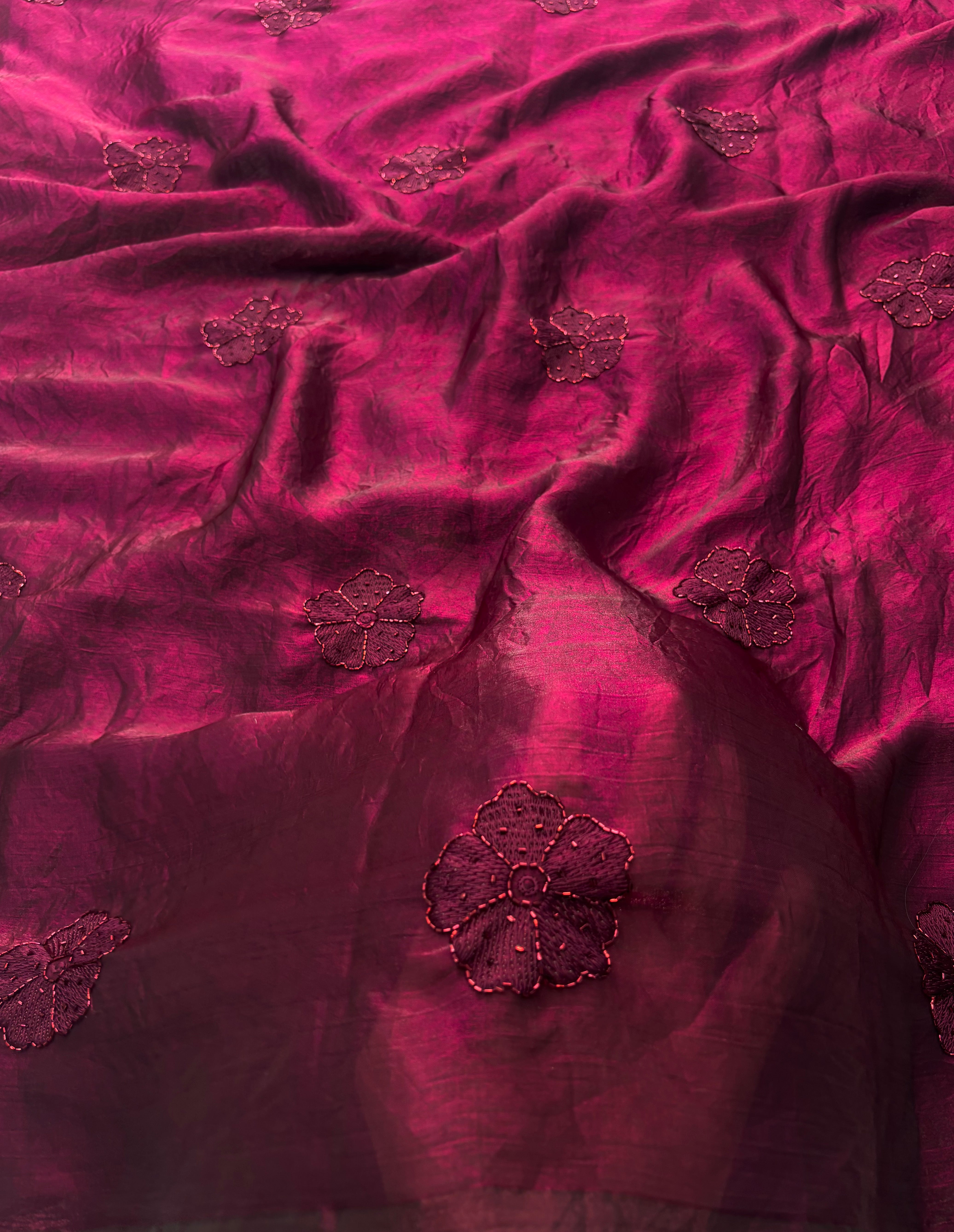 Prettiest Wedding Wear Silk Embroidery Thread n Beads Work Designer Saree With Blouse Piece