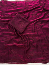 Load image into Gallery viewer, Prettiest Wedding Wear Silk Embroidery Thread n Beads Work Designer Saree With Blouse Piece
