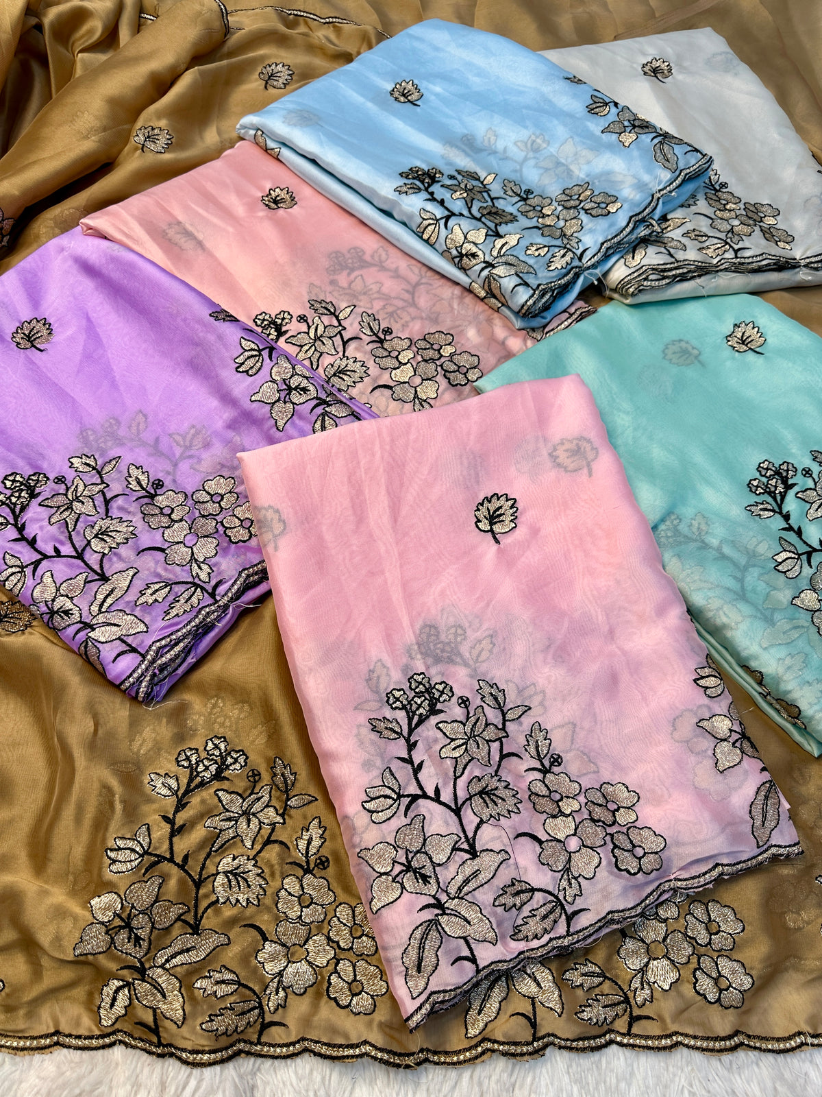 Amazing Wedding Wear Rangoli Silk Embroidery n Cut Work Border Fancy Saree With Contrast Blouse Piece