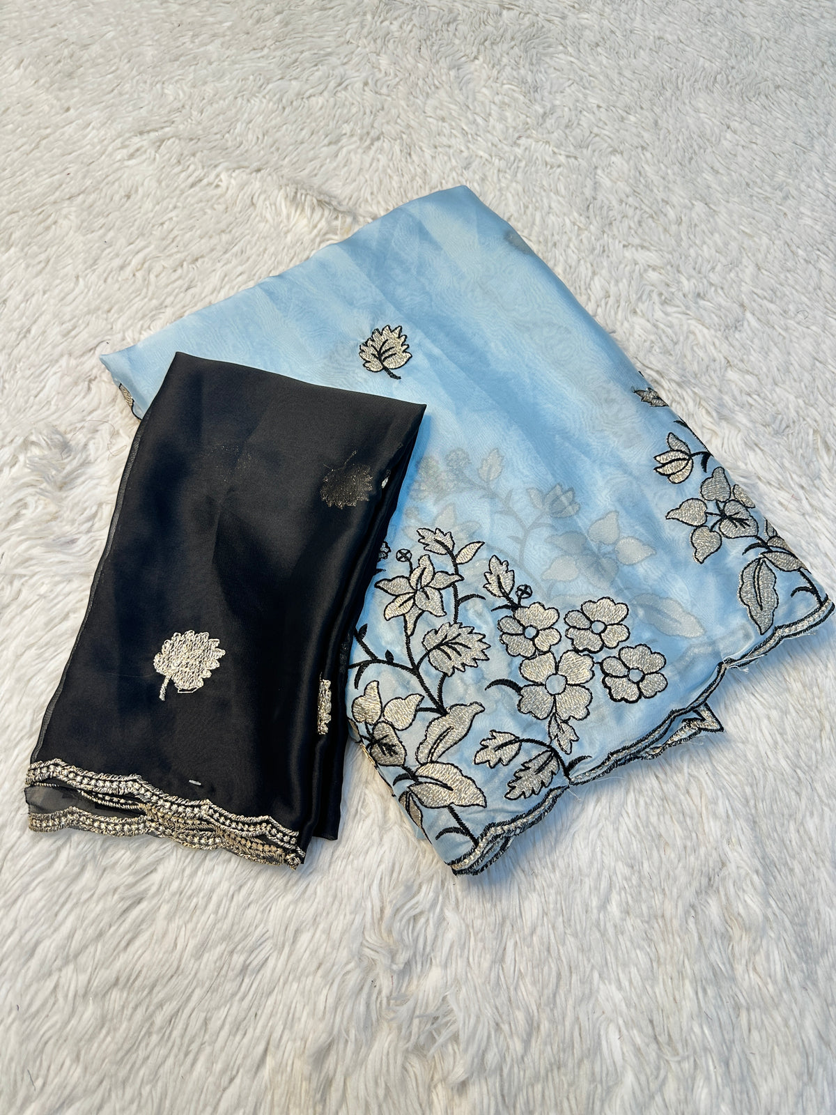 Amazing Wedding Wear Rangoli Silk Embroidery n Cut Work Border Fancy Saree With Contrast Blouse Piece