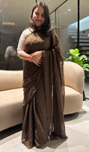 Load image into Gallery viewer, Exuberant Function Wear Silk  Embroidery n Sequence Work Designer Saree WIth Same Blouse Piece
