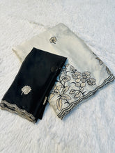 Load image into Gallery viewer, Amazing Wedding Wear Rangoli Silk Embroidery n Cut Work Border Fancy Saree With Contrast Blouse Piece
