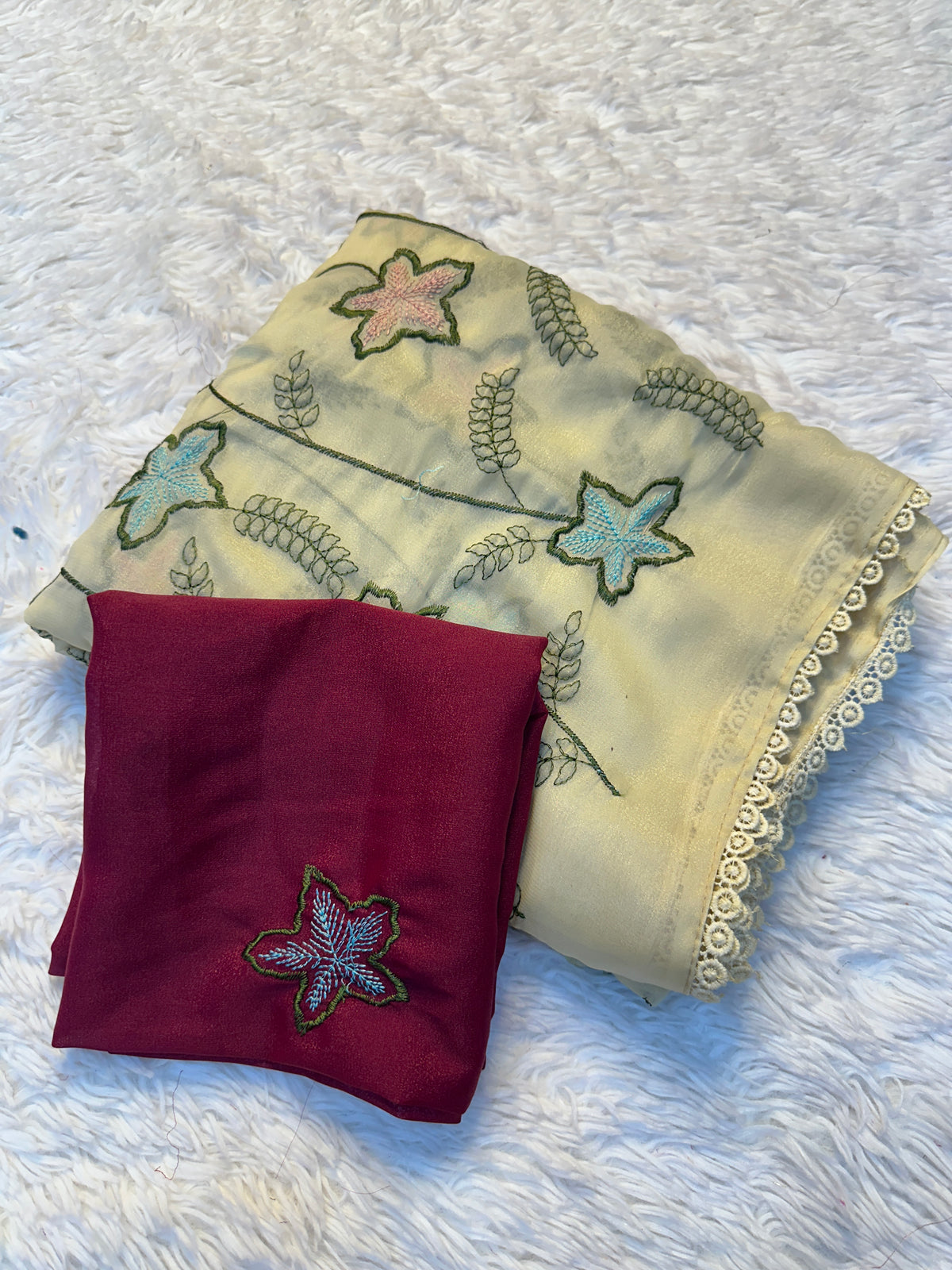 Charming Festive Wear Silk Georgette Embroidery n Thread Work Fancy Designer Saree With Contrast Blouse Piece