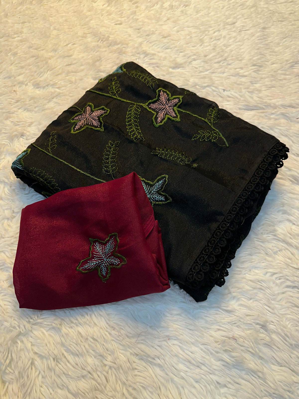 Charming Festive Wear Silk Georgette Embroidery n Thread Work Fancy Designer Saree With Contrast Blouse Piece