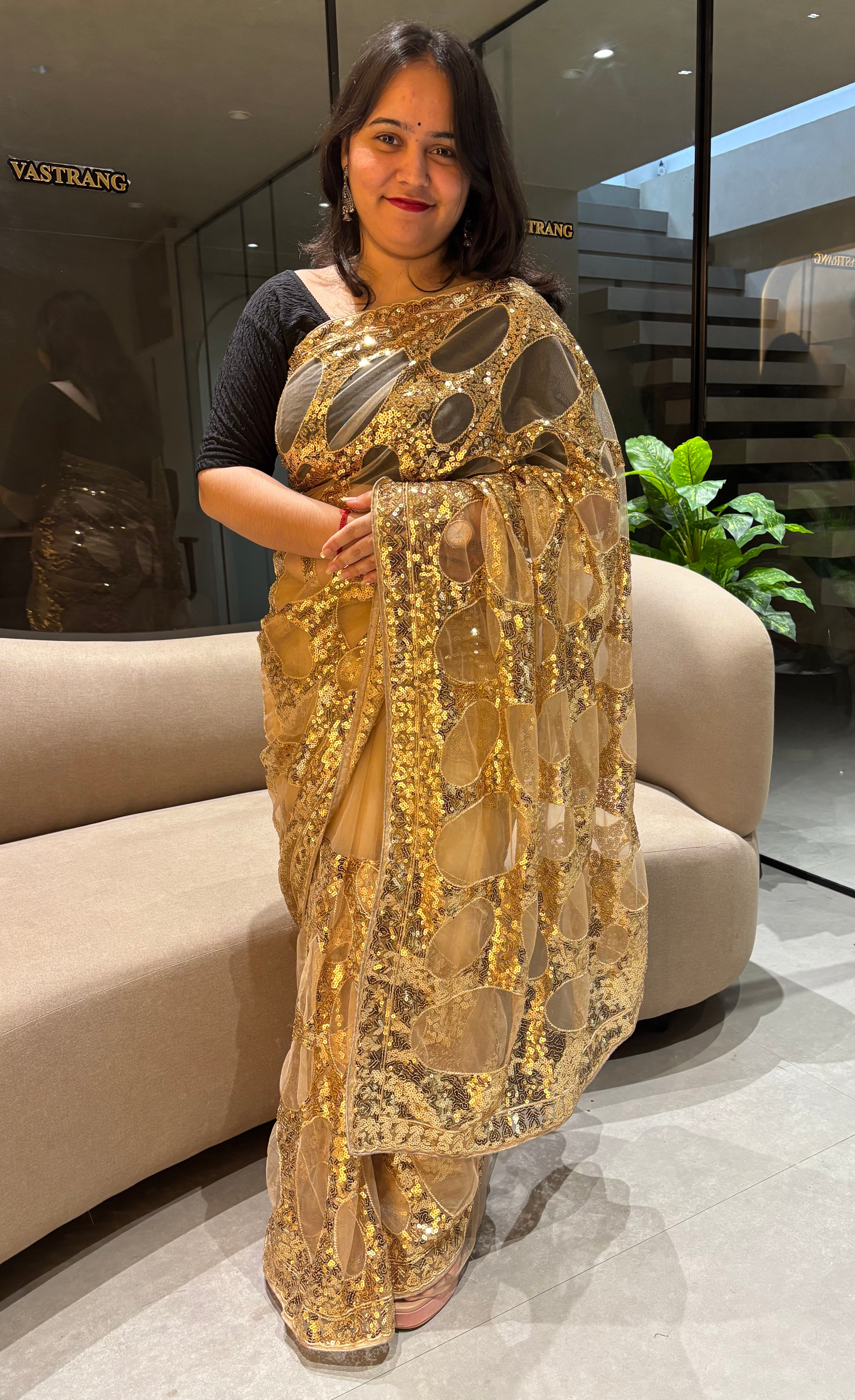 Heritage Festive Wear Net Heavy Embroidery Work Designer Saree With Unstitched Bouse Piece