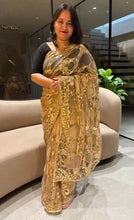 Load image into Gallery viewer, Heritage Festive Wear Net Heavy Embroidery Work Designer Saree With Unstitched Bouse Piece
