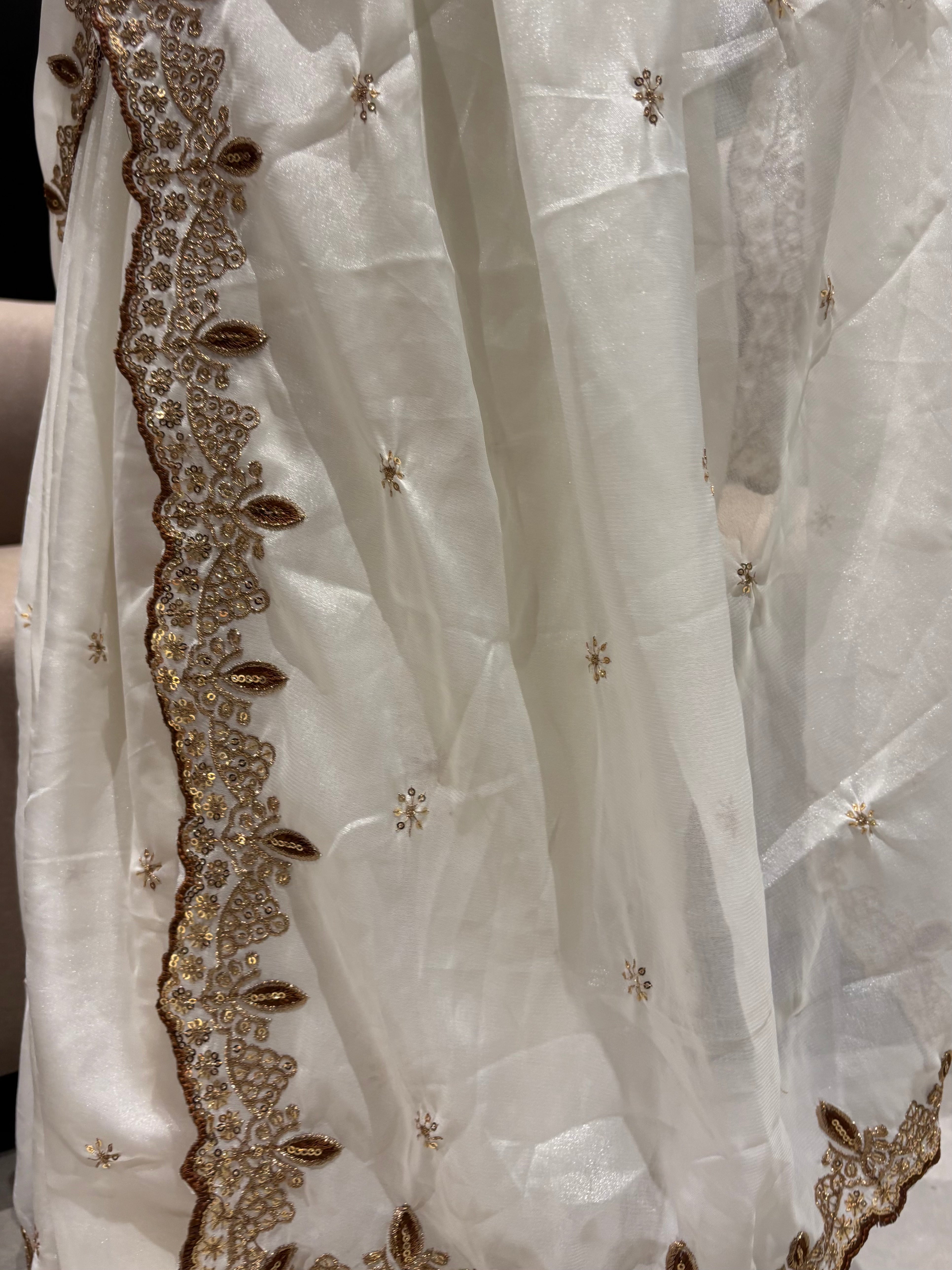 Whimsical Party Wear Georgette Zari n Sequence Work Border Fancy Designer Saree With Contrast Blouse Piece