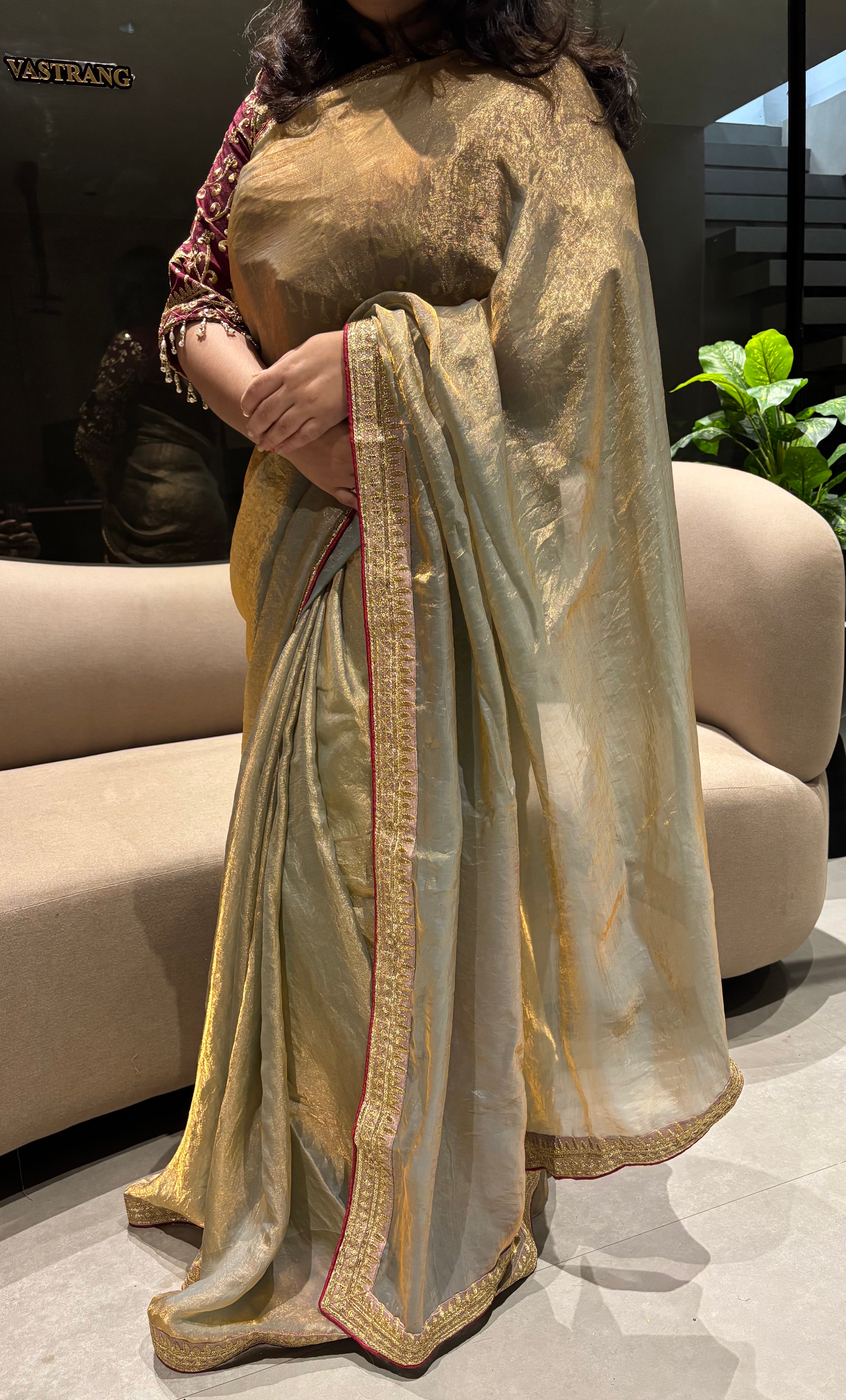 Fantabulous Wedding Wear Silk Embroidery Work Lace Fancy Designer Saree With Stitched Blouse Piece