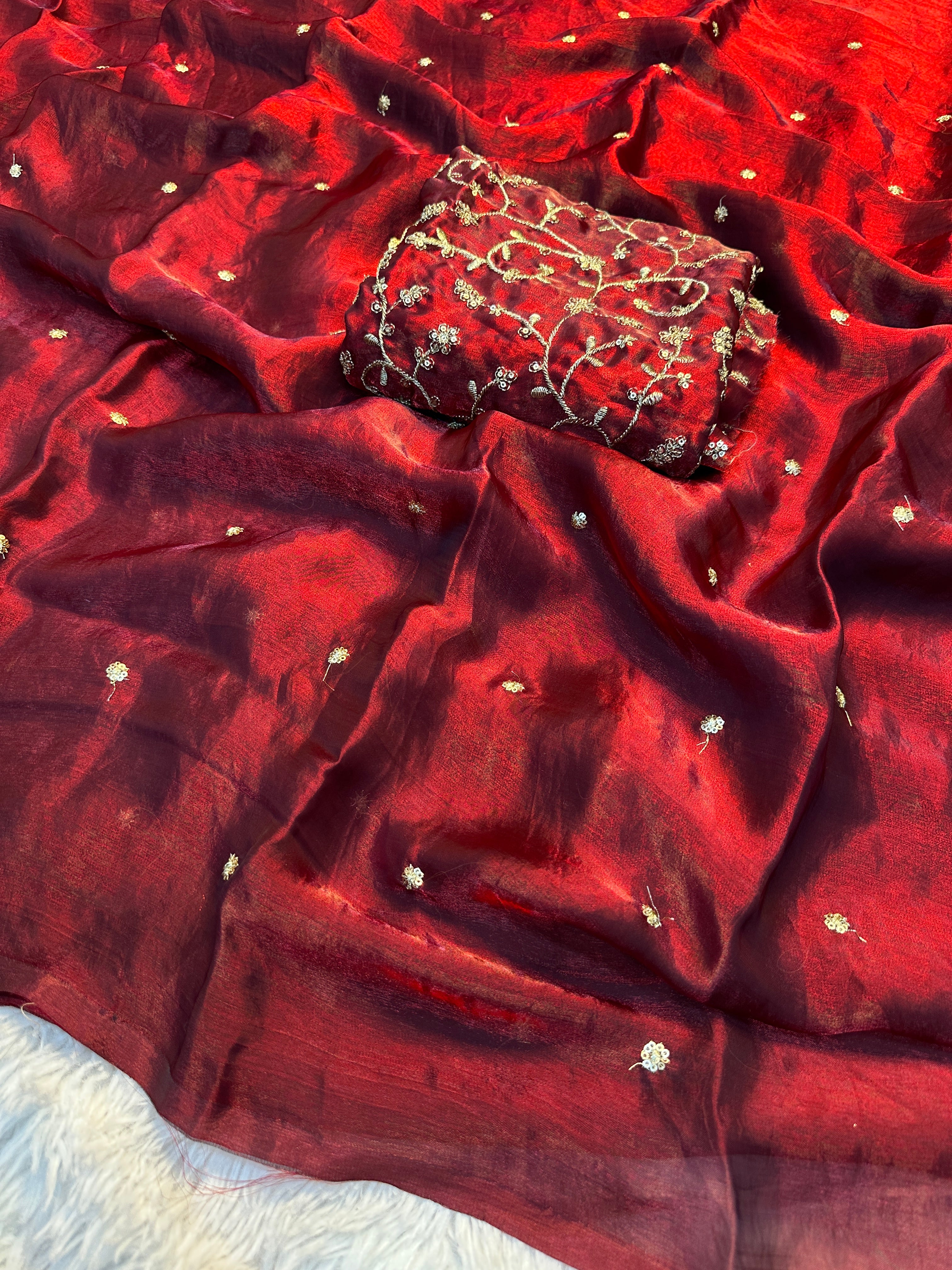 Divine Function Wear Silk Heavy Sequence Work Fancy Saree With Blissful Blouse Piece