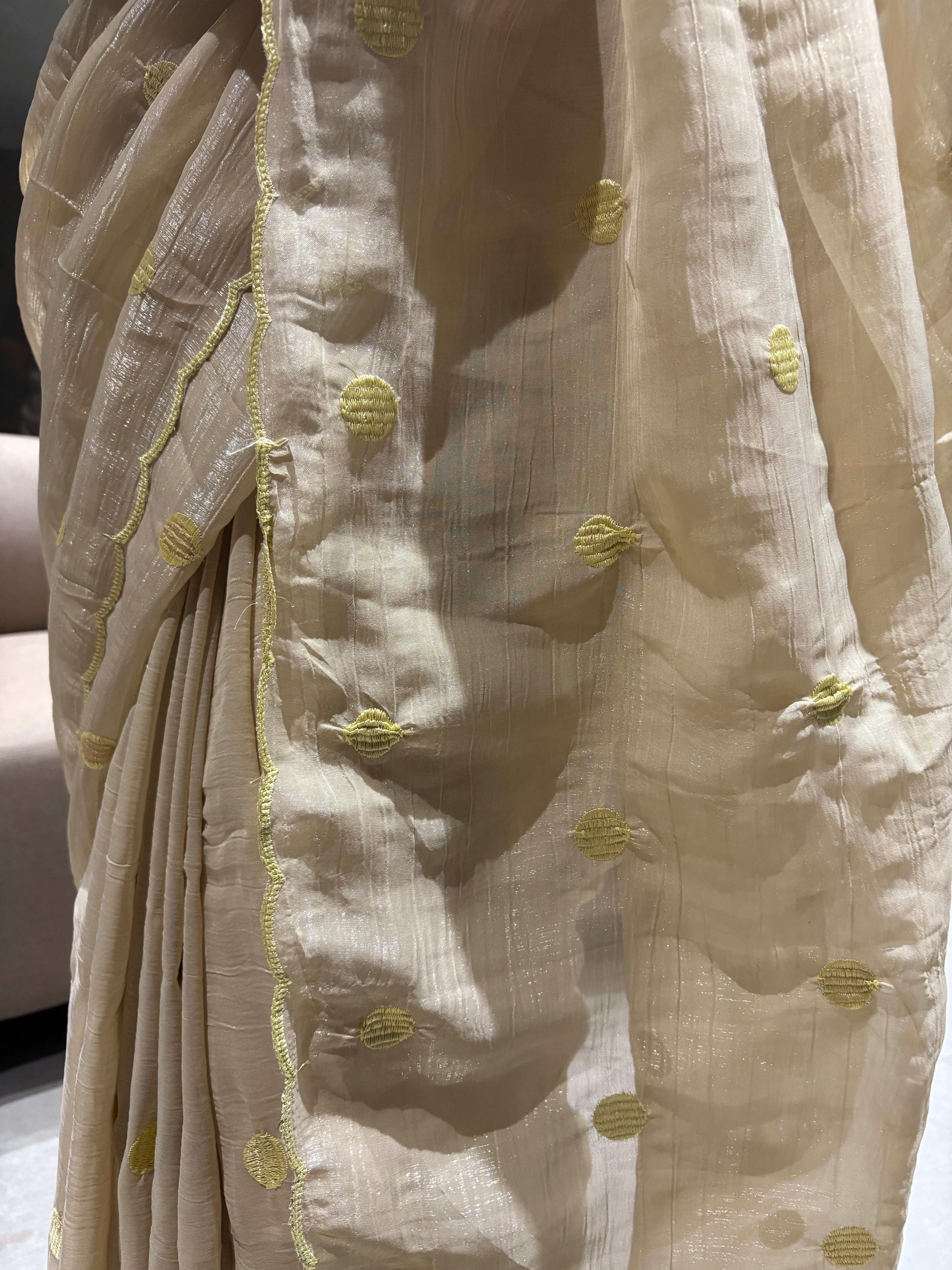 Alverina Party Wear Silk Embroidery Work Border Designer Saree With Unstitched Blouse Piece