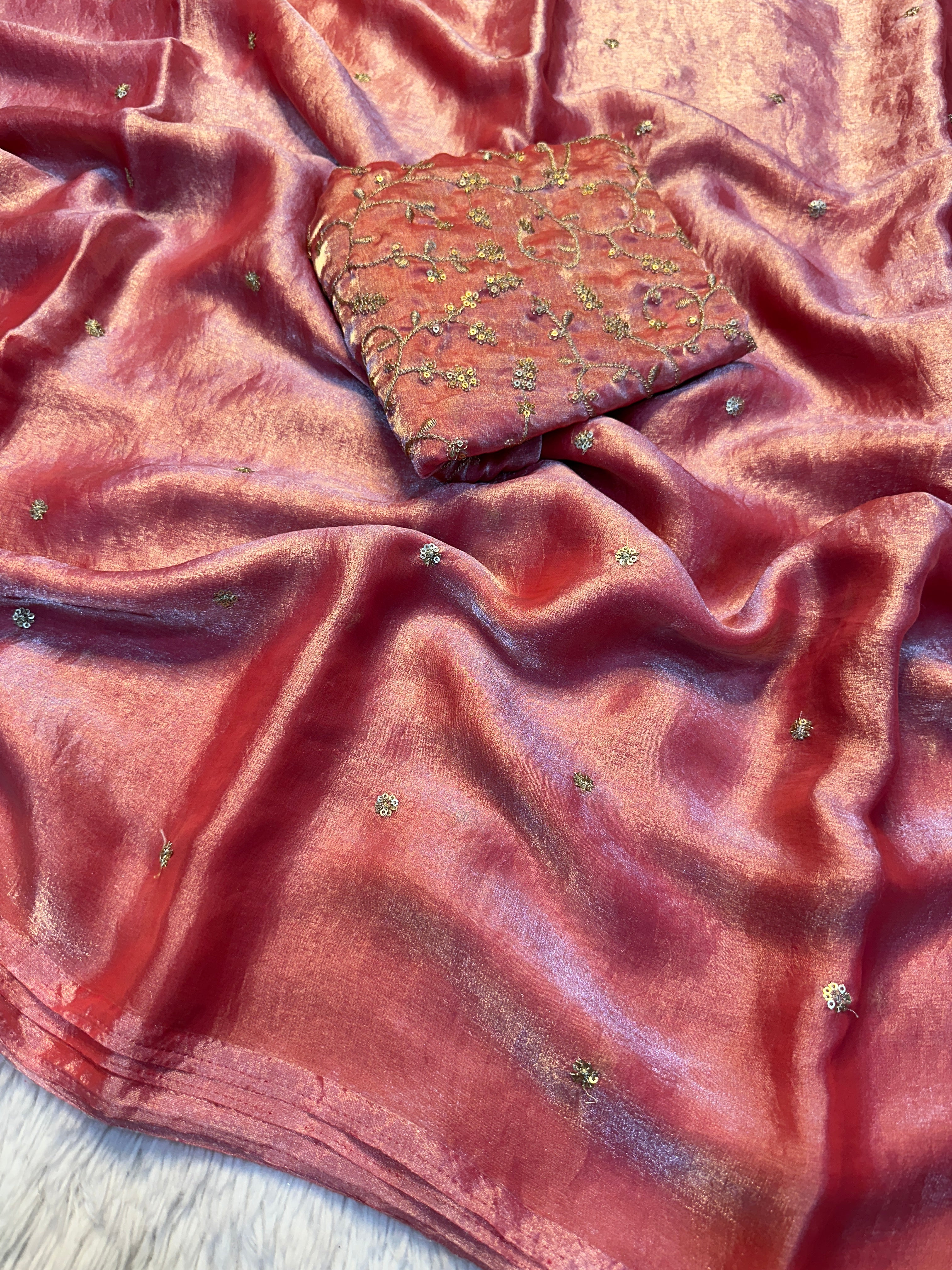 Divine Function Wear Silk Heavy Sequence Work Fancy Saree With Blissful Blouse Piece