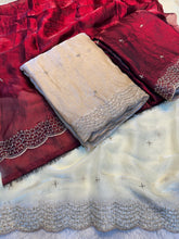 Load image into Gallery viewer, Exquisite Festive Wear Soft Silk Beads n Sequence Work Saree With Contrast Blouse
