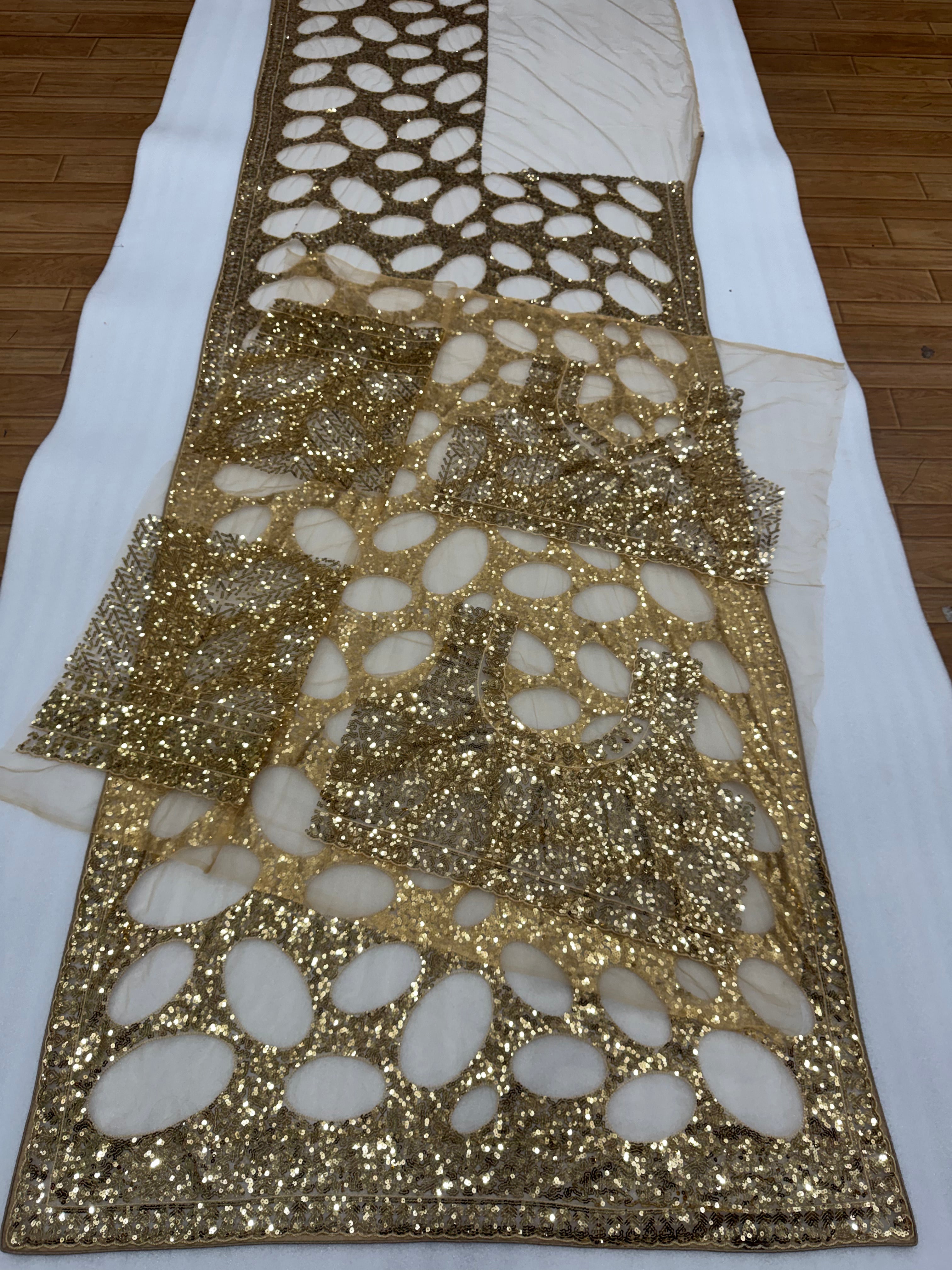 Heritage Festive Wear Net Heavy Embroidery Work Designer Saree With Unstitched Bouse Piece