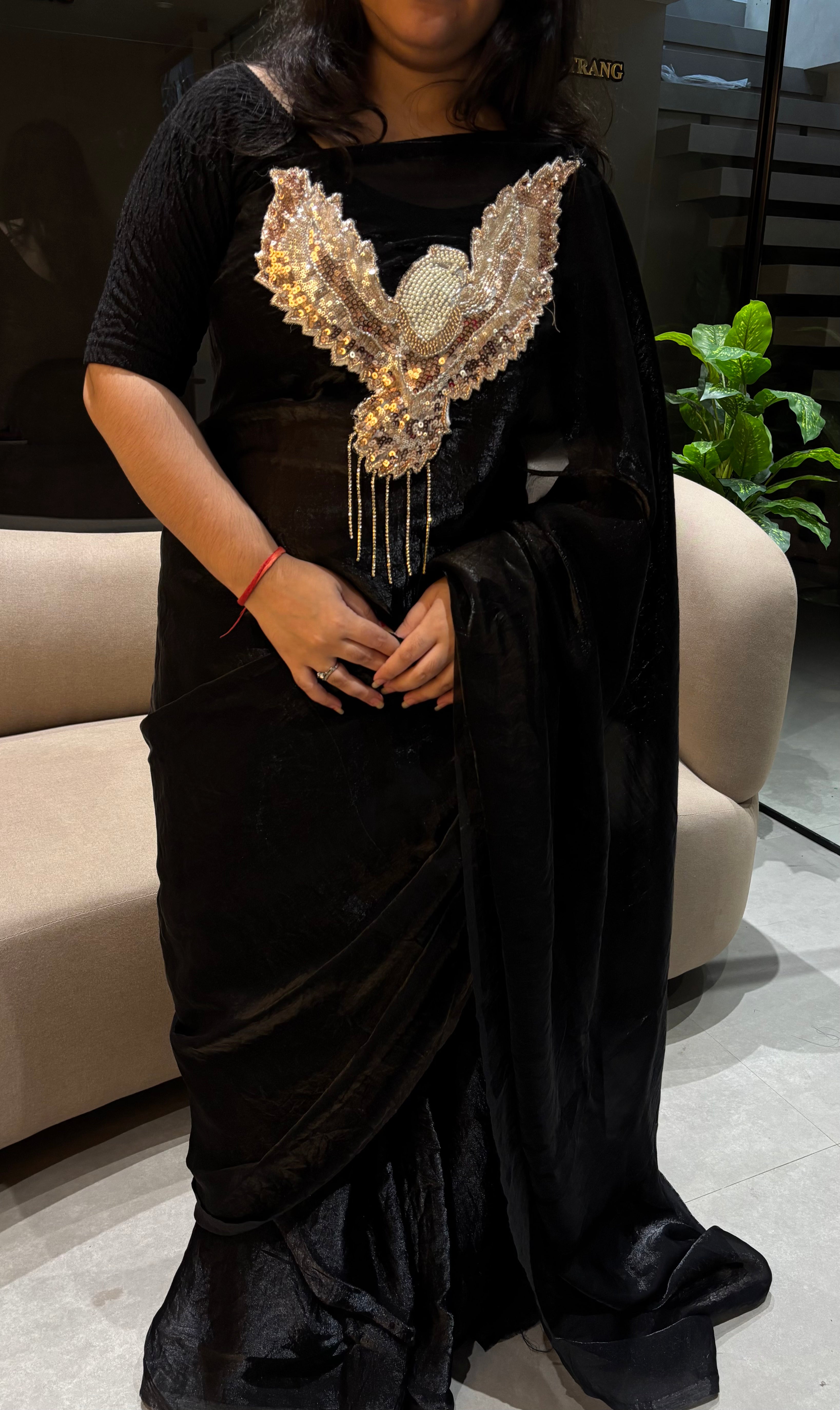 Divine Party Wear Soft Silk Handwork Fancy Saree With Blouse Piece