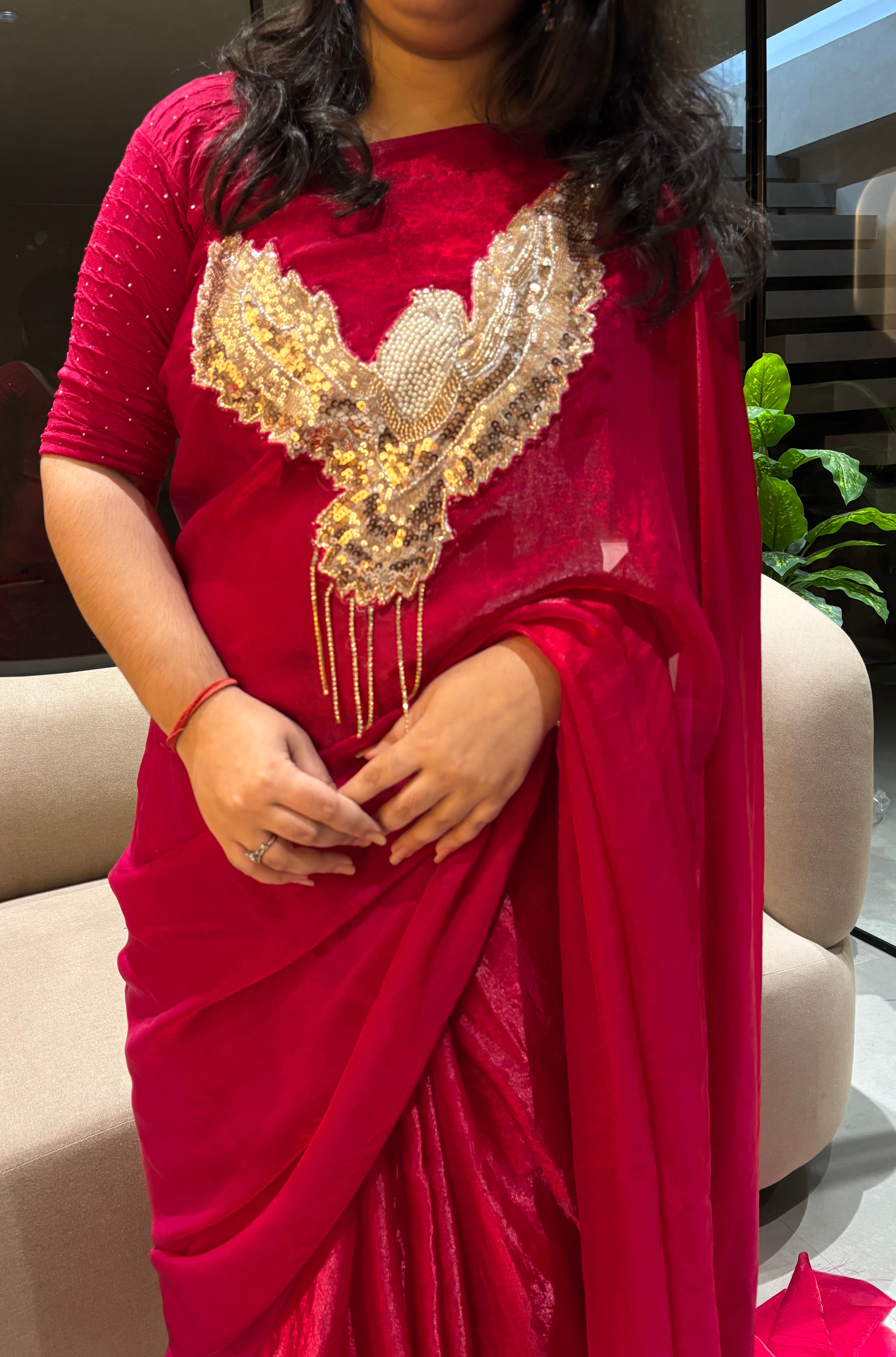 Divine Party Wear Soft Silk Handwork Fancy Saree With Blouse Piece