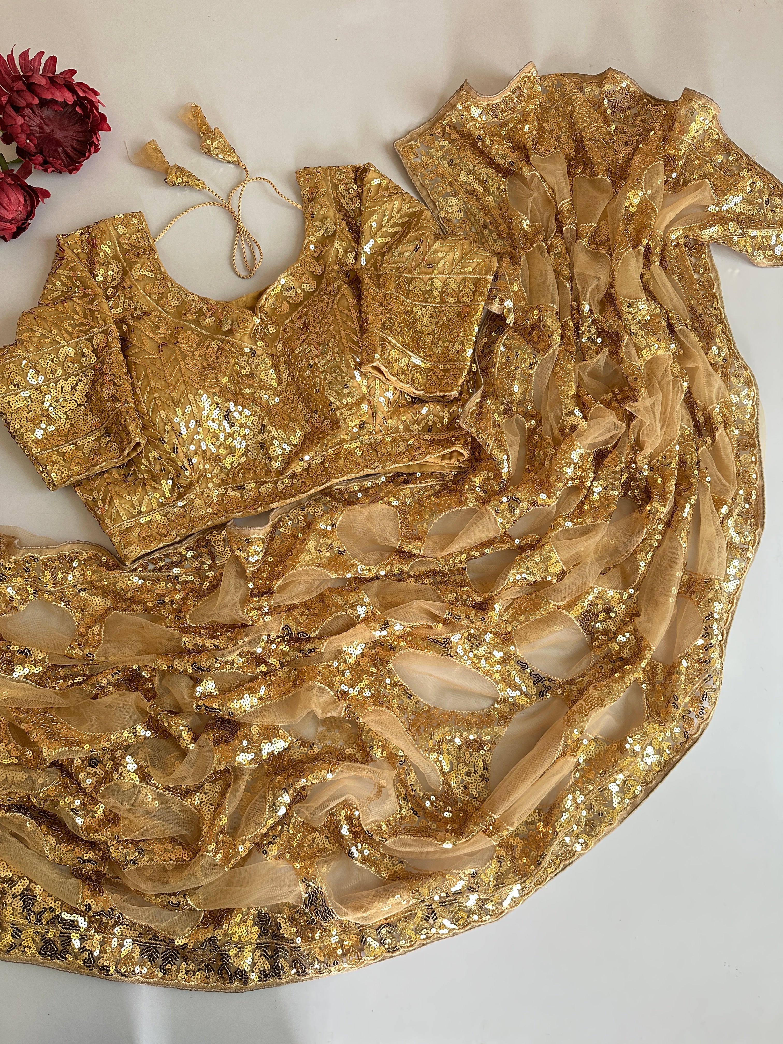 Heritage Festive Wear Net Heavy Embroidery Work Designer Saree With Unstitched Bouse Piece