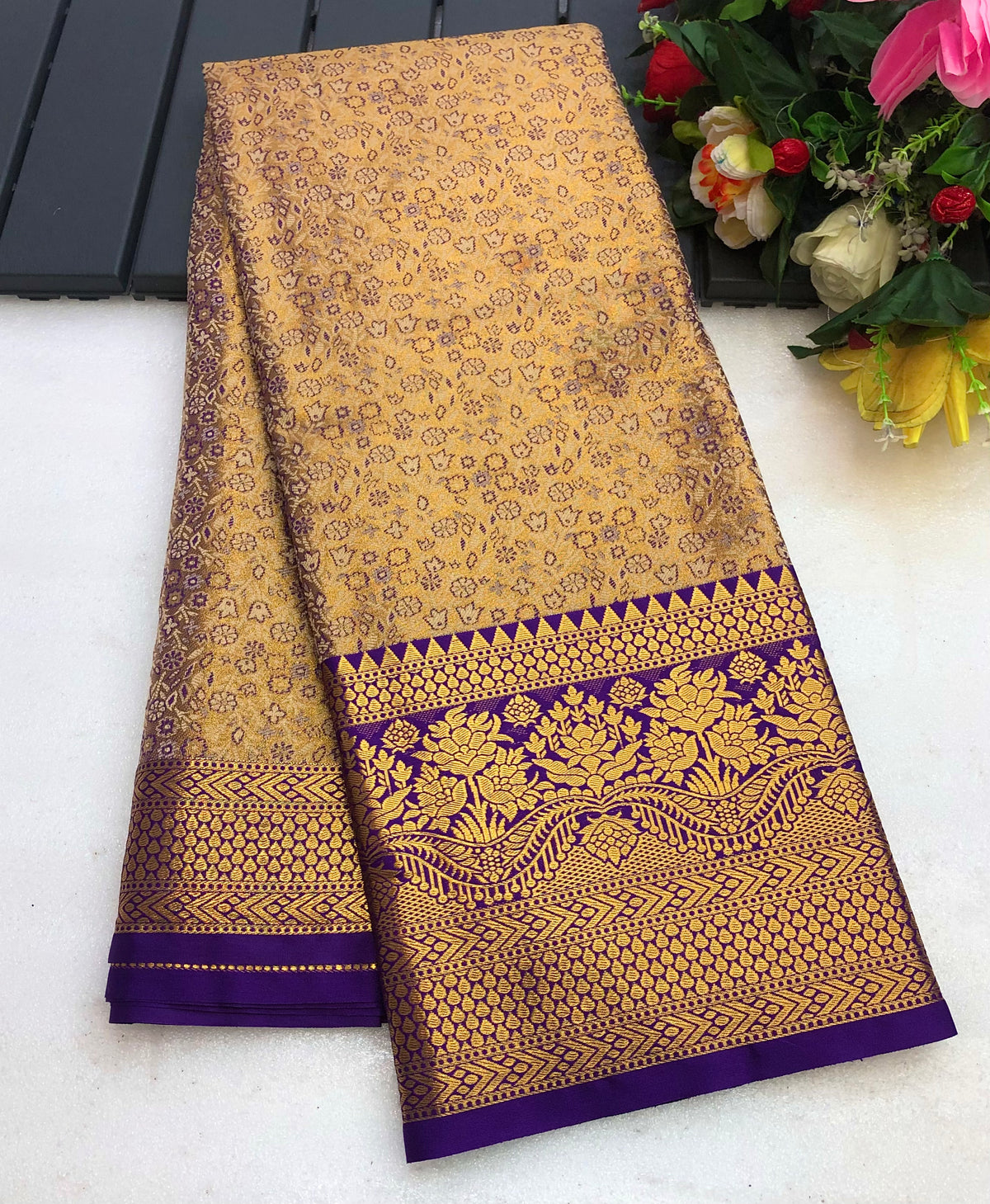 New Wedding Wear Kanjivaram Silk Pure Zari Weaving with Beautiful Meena Weaving Designer Saree