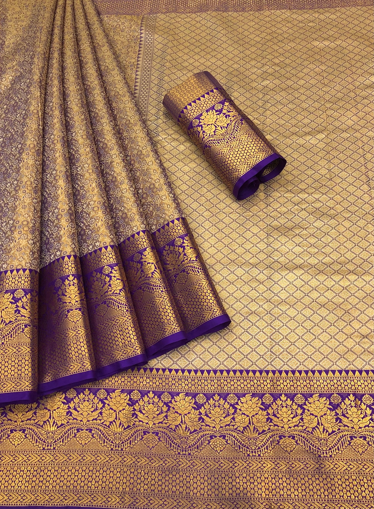 New Wedding Wear Kanjivaram Silk Pure Zari Weaving with Beautiful Meena Weaving Designer Saree