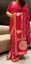 Load image into Gallery viewer, Mellifluous Party Wear Viscose Silk Embroidery n Gota Patti Work Fancy Saree With Blouse Piece
