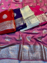 Load image into Gallery viewer, Gratifying Festival Wear Viscose Georgette Jacquard Weaving Work Fancy Saree With Blouse
