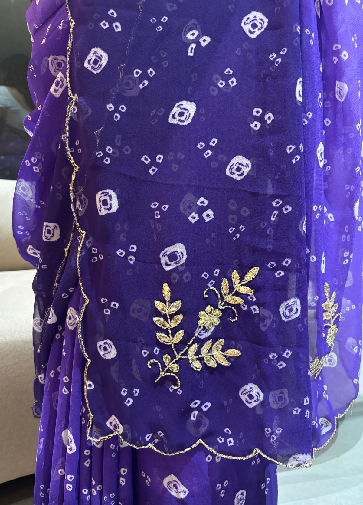 Heritage Festive Wear Georgette Embroidery n Hand Work Designer Saree With Blouse Piece