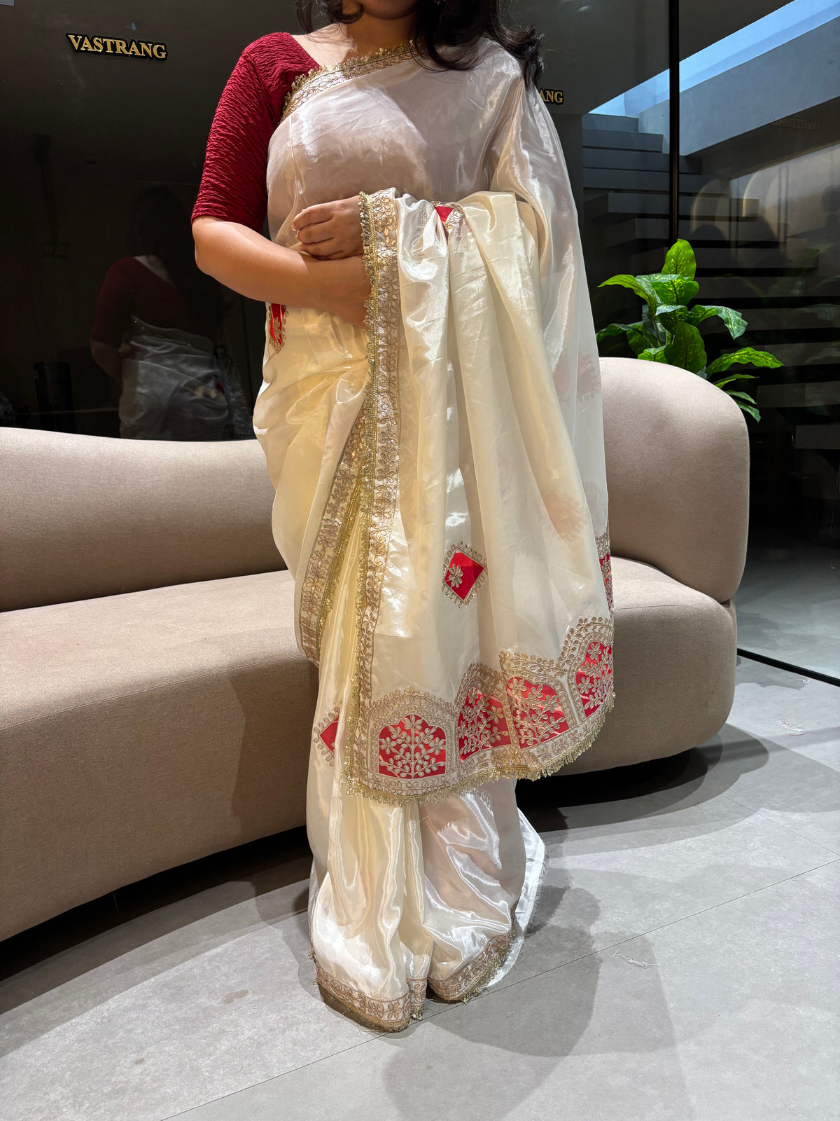 Graceful Function Wear Silk Leheriya Design Gota Patti Work Rich Pallu Fancy Saree With Blouse Piece