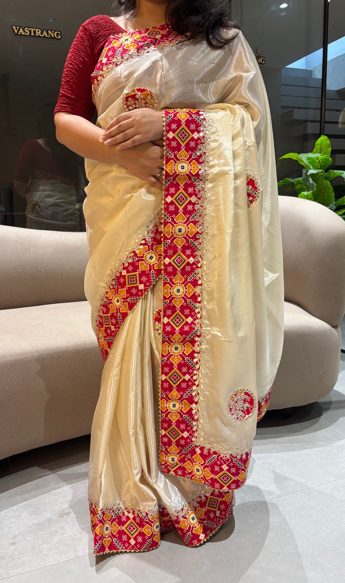 Blossom Festive Wear Soft Silk Gotapatti Work Designer Saree With Blouse Piece