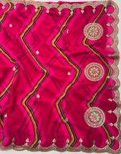 Load image into Gallery viewer, Imaginative Wedding Wear Georgette Laheriya Design Gotapati Work Saree With Blouse Piece
