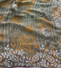 Load image into Gallery viewer, Alverina Function Wear Chiffon Silk Bandhani Print Emboridery Work Fancy Saree With Blouse Piece
