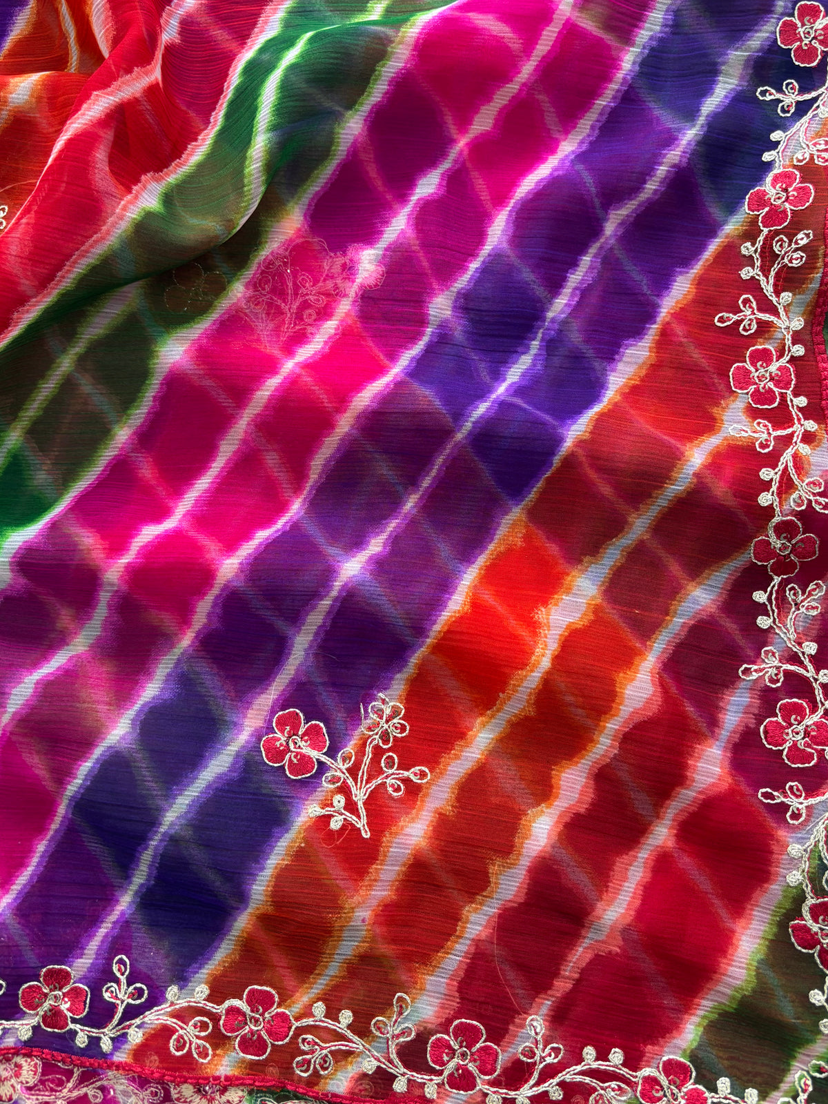 Stunning Party Wear Chiffon Silk Embroidery n Sequence Work Designer Saree With Blouse Piece
