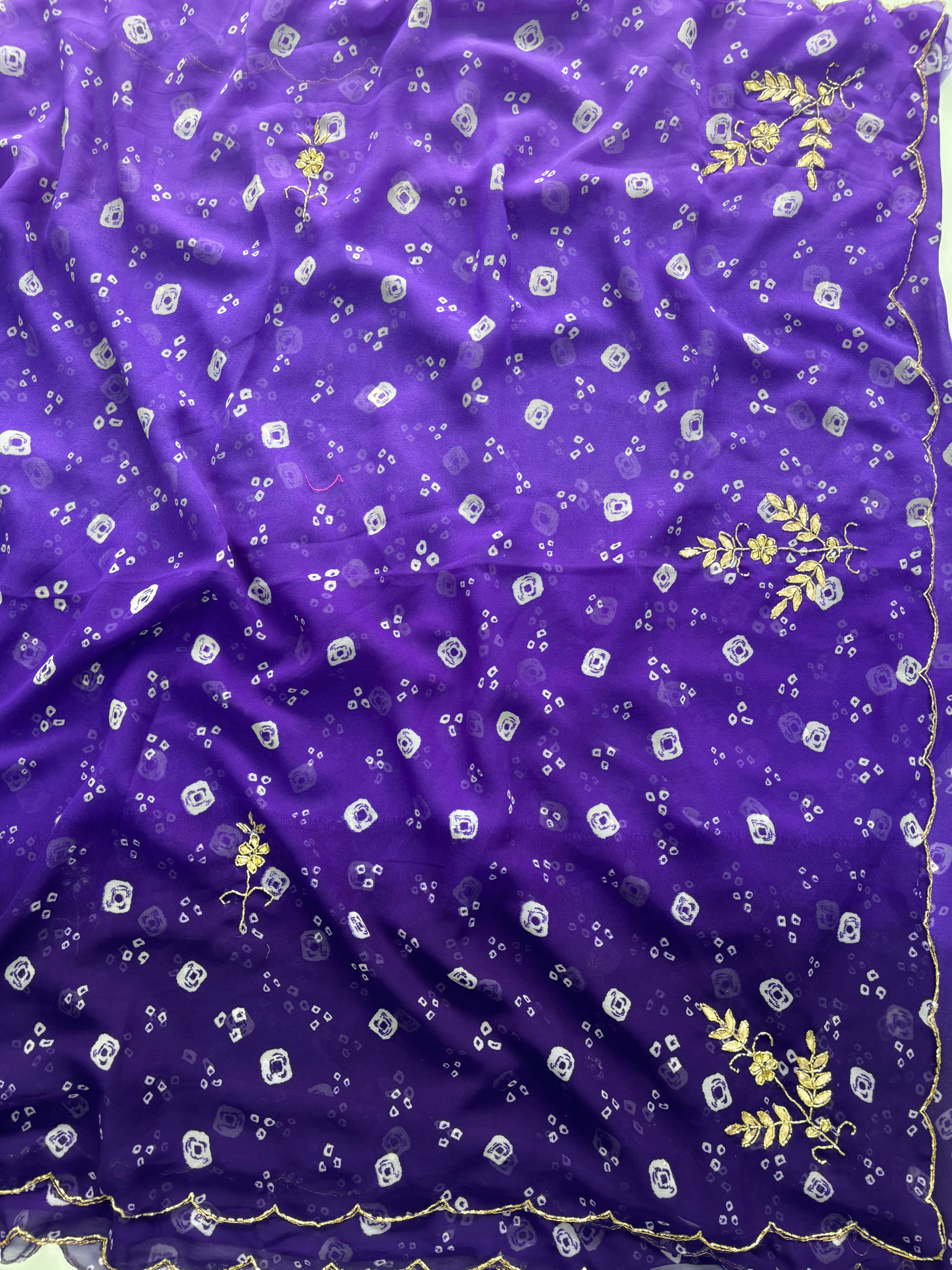 Heritage Festive Wear Georgette Embroidery n Hand Work Designer Saree With Blouse Piece