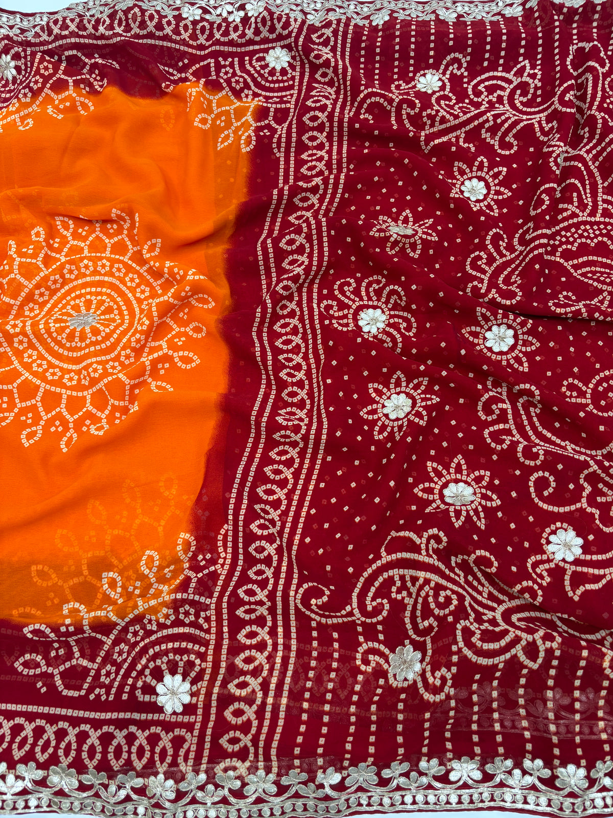 Adorable Festive Wear Georgette Gota Patti Work Designer Saree With Blouse Piece