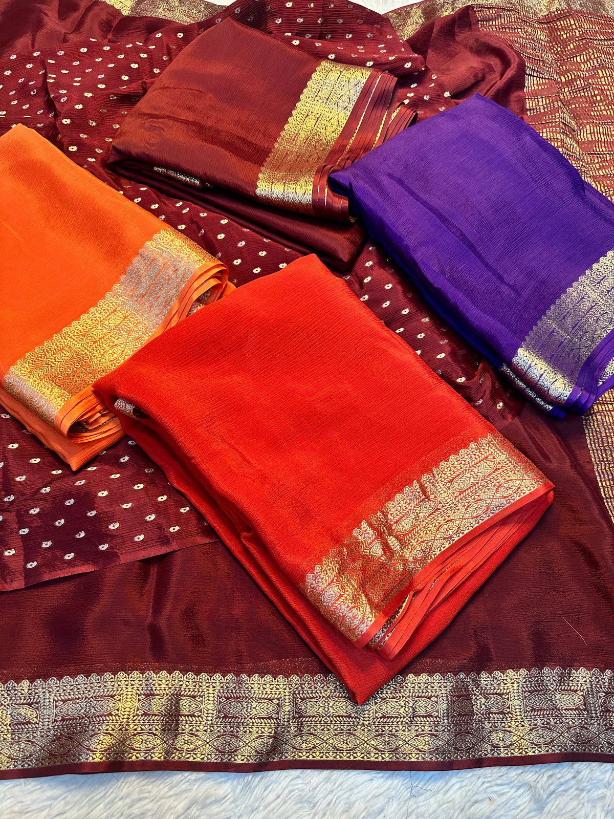 Effervescent Function Wear Chinnon Silk Jacquard Border Work Rich Pallu Fancy Saree With Blouse Piece