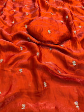 Load image into Gallery viewer, New Partywear Satin Silk Fabric Sequence Emboridery Work Fancy Designer Saree With Blouse
