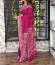 Load image into Gallery viewer, Entrancing Pure Mul Cotton Sequence  With Ajrakh Prined Fancy Designer Saree With Gratifying Blouse Piece
