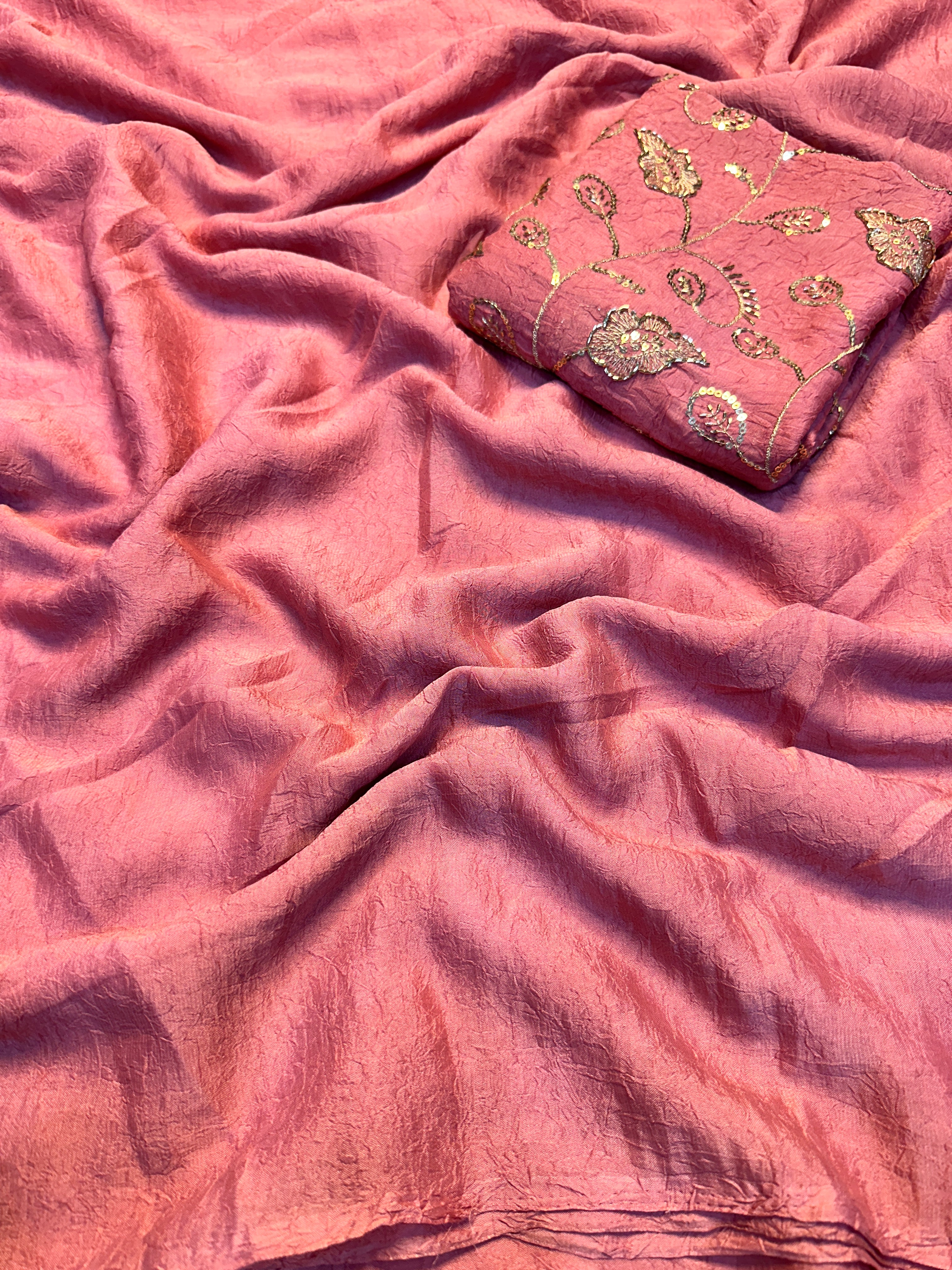 Alverina Festive Wear Rangoli Crush Silk Sequence Work Saree With Blissful Blouse Piece