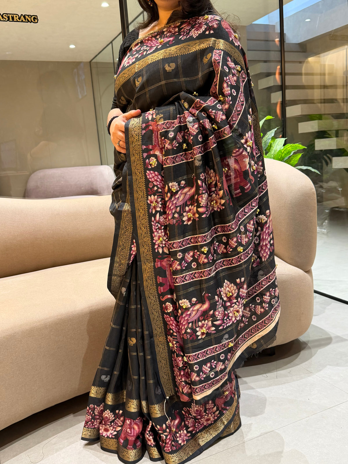 Marvellous Festive Wear Cotton Silk Print Design Jacquard Border Ghungroo Work Fancy Saree With Blouse Piece