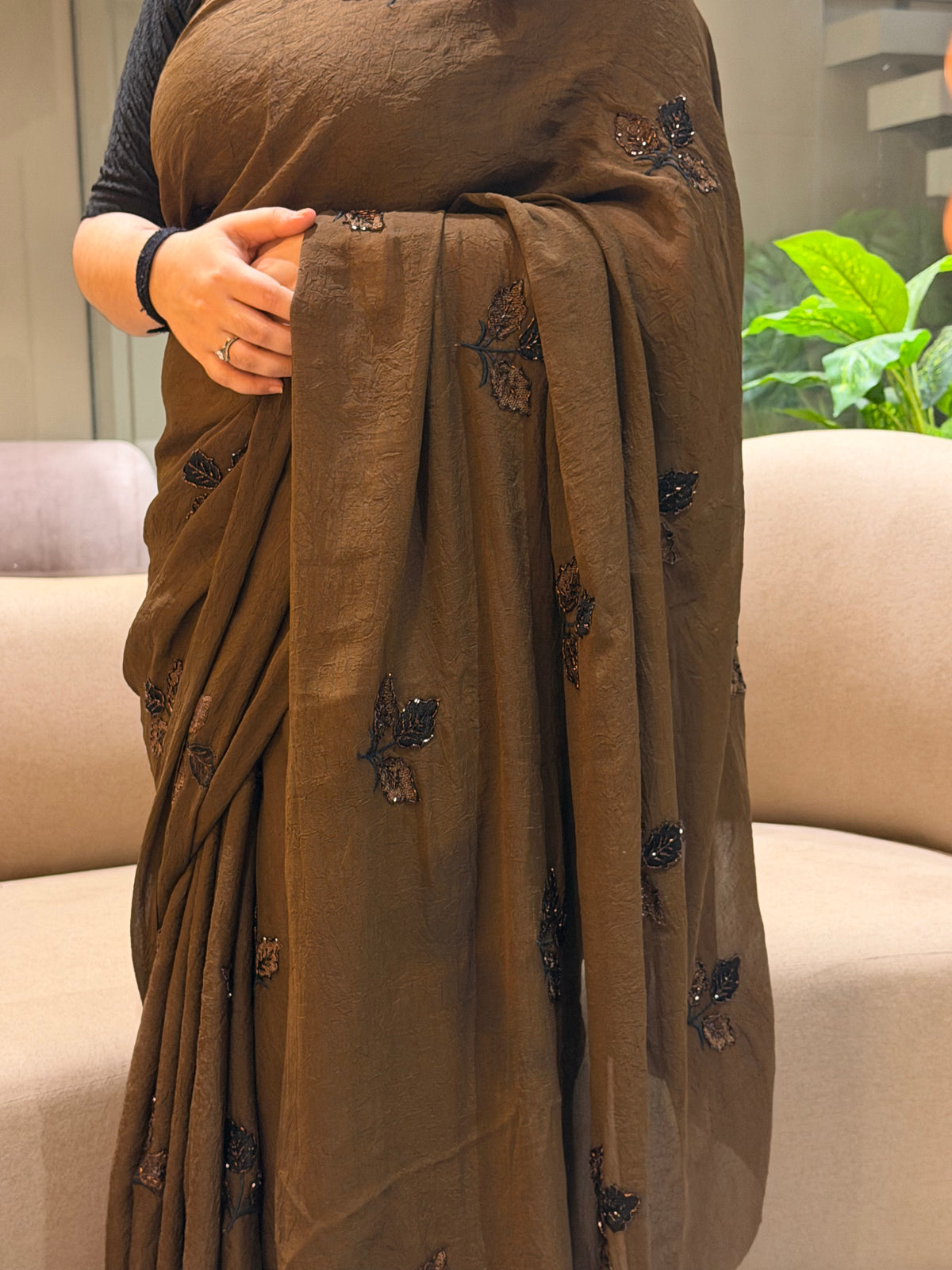 Effervescent Party Wear Silk Embroidery n Thread Work Fancy Saree With Blouse Piece