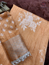 Load image into Gallery viewer, Classic Party Wear Muslin Cotton Zari Jacquard Border With Sequence Weaving Pearl lace in Saree Design
