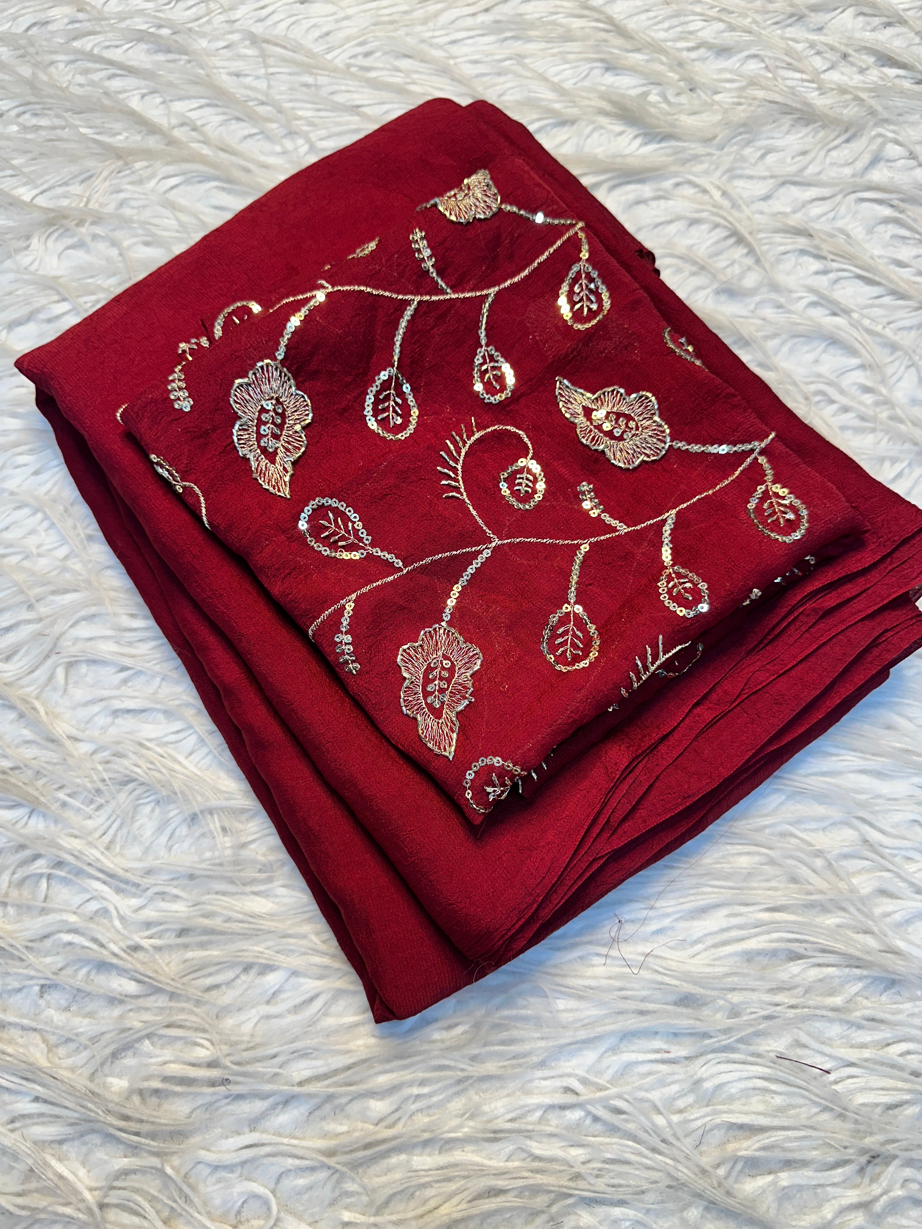 Alverina Festive Wear Rangoli Crush Silk Sequence Work Saree With Blissful Blouse Piece