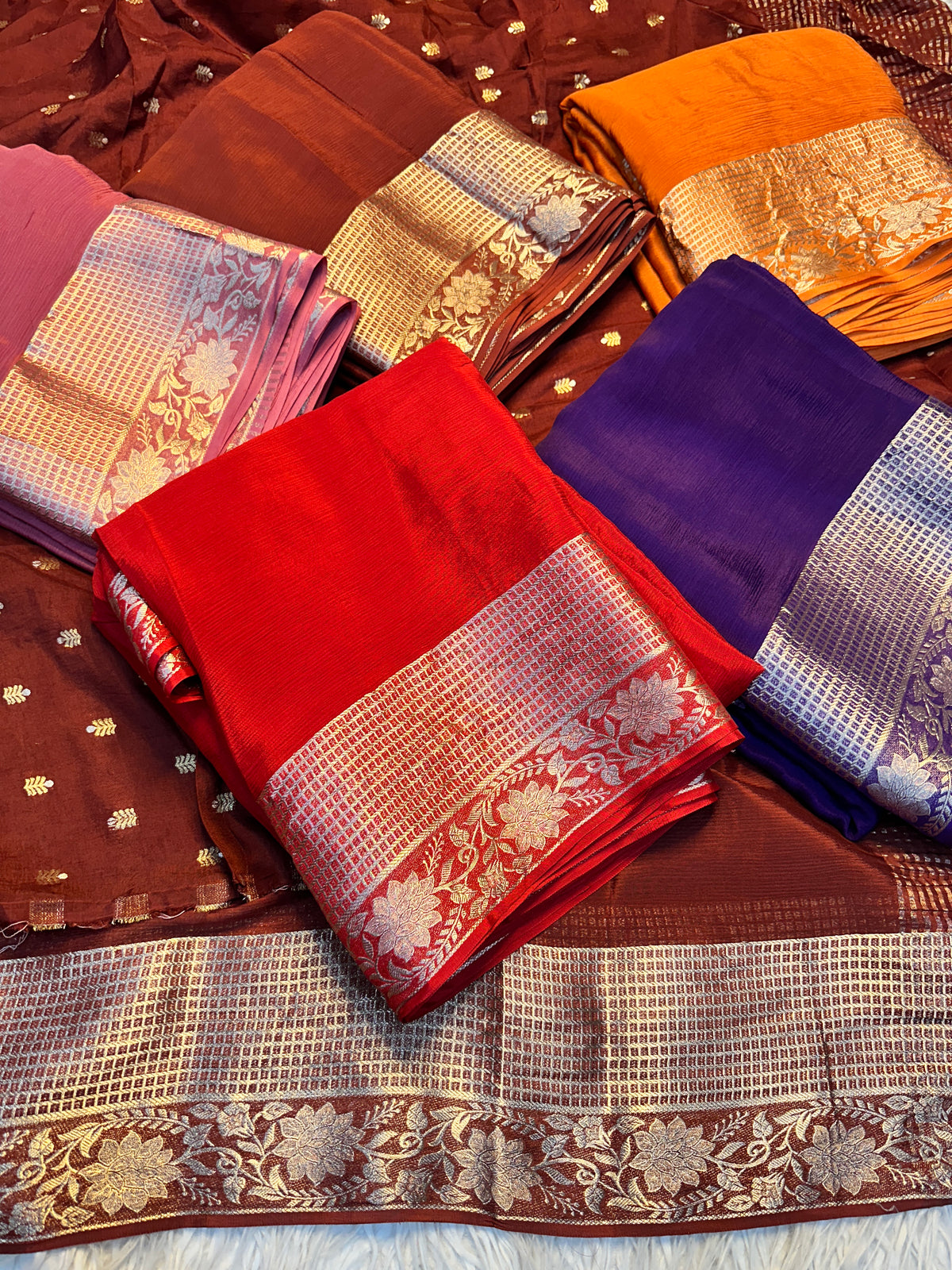 Desirable Festive Wear Viscose Chinon Silk Zari Weaving Border Fancy Saree With Blouse Piece