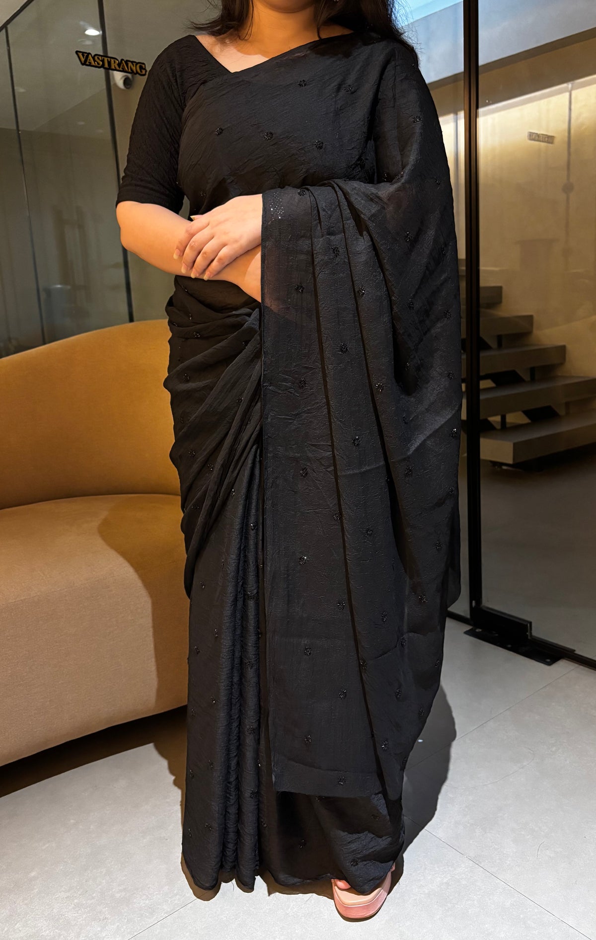 Exuberant Function Wear Silk  Embroidery n Sequence Work Designer Saree WIth Same Blouse Piece