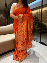 Load image into Gallery viewer, Prettiest Function Wear Pure Soft Dola Silk Zari Weaving Border HandWork Fancy Saree With Blouse Piece
