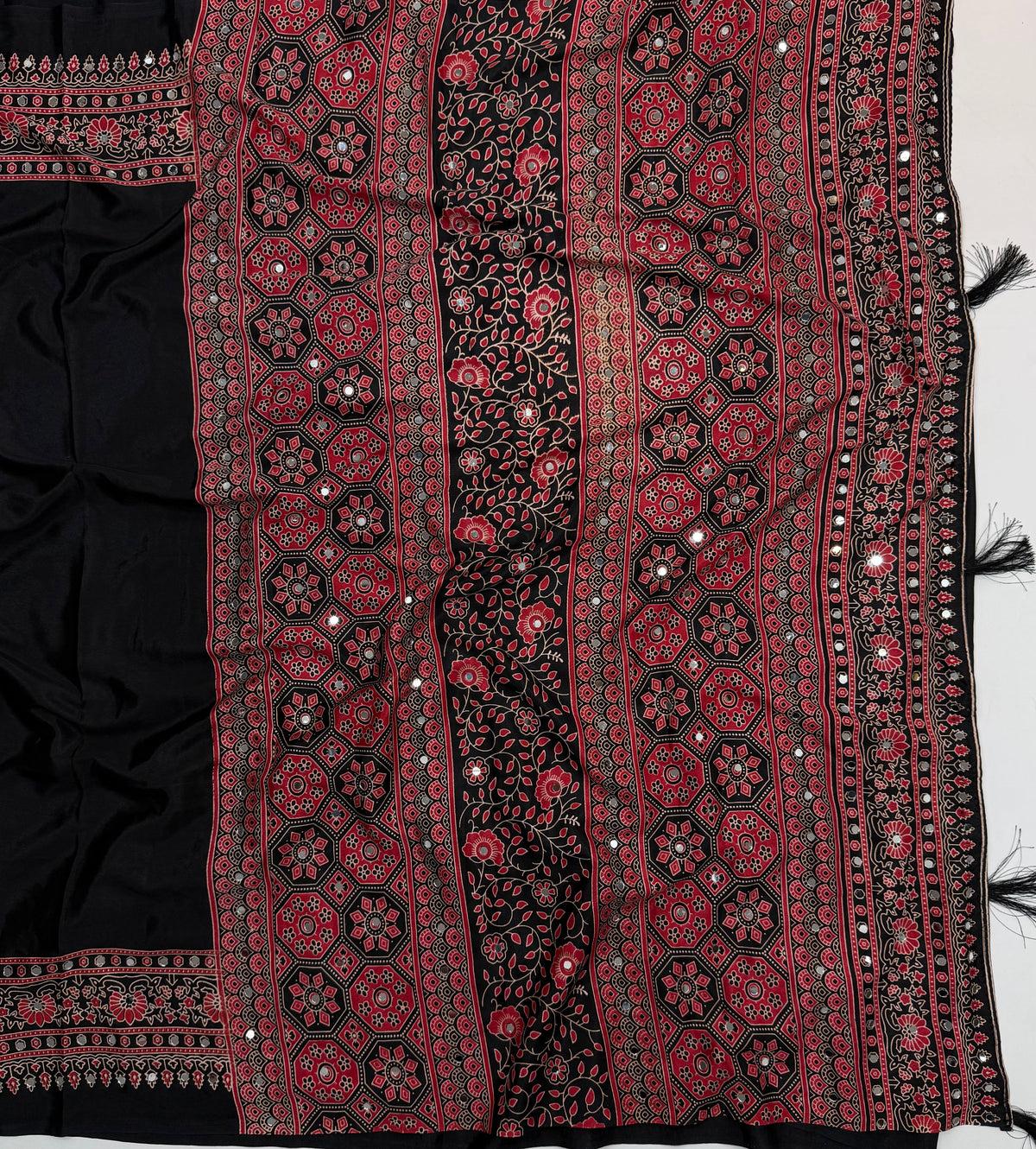 Alverina Function Wear Silk Print Design Mirror Work Fancy Designer With Blouse Piece