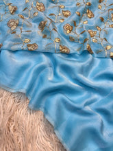 Load image into Gallery viewer, Mellifluous Party Wear Silk Designer Saree With Beads Heavy Work Blouse Piece

